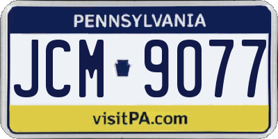 PA license plate JCM9077