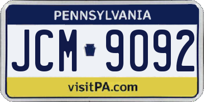 PA license plate JCM9092