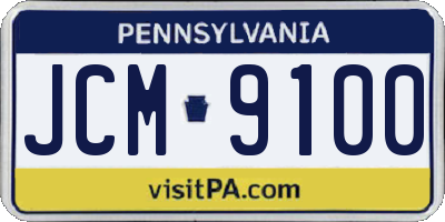 PA license plate JCM9100