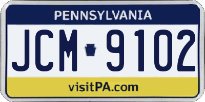 PA license plate JCM9102