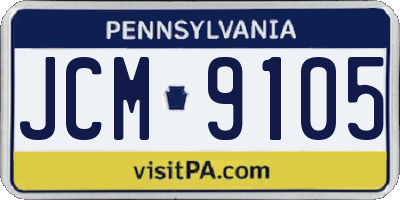 PA license plate JCM9105
