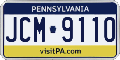 PA license plate JCM9110
