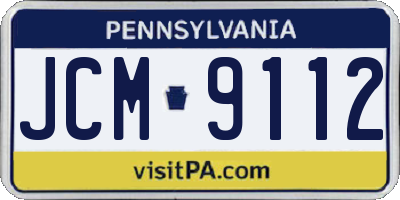 PA license plate JCM9112