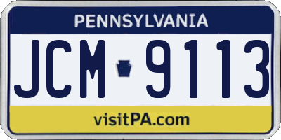 PA license plate JCM9113