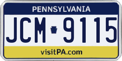 PA license plate JCM9115