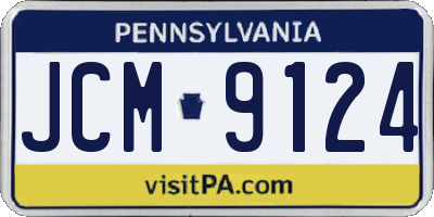 PA license plate JCM9124