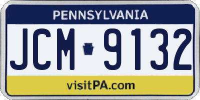 PA license plate JCM9132