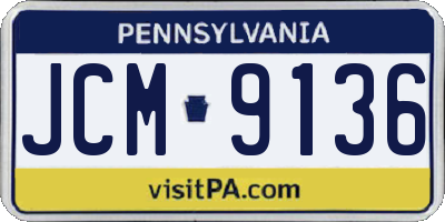 PA license plate JCM9136