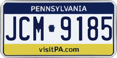 PA license plate JCM9185