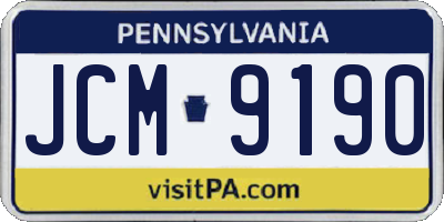 PA license plate JCM9190