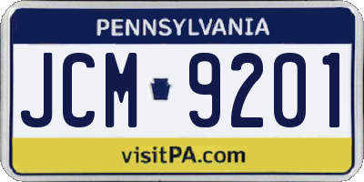 PA license plate JCM9201