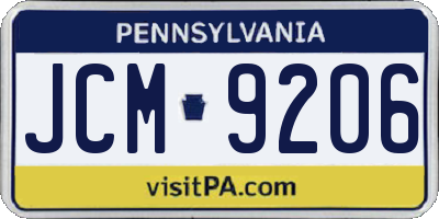 PA license plate JCM9206