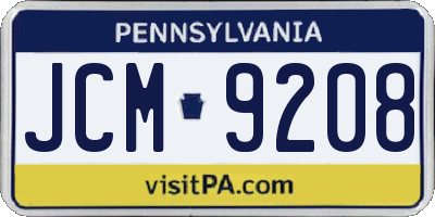 PA license plate JCM9208