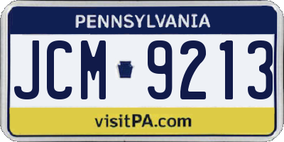 PA license plate JCM9213