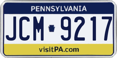 PA license plate JCM9217