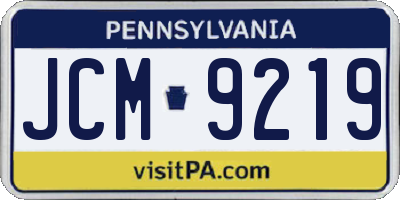 PA license plate JCM9219
