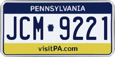 PA license plate JCM9221