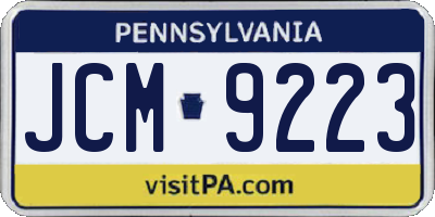 PA license plate JCM9223