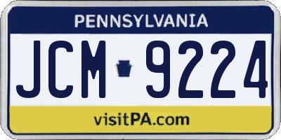 PA license plate JCM9224