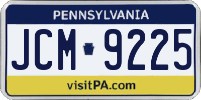 PA license plate JCM9225