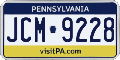 PA license plate JCM9228