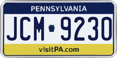 PA license plate JCM9230