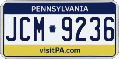 PA license plate JCM9236