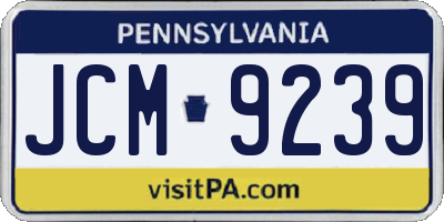 PA license plate JCM9239