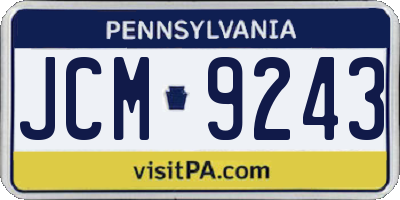 PA license plate JCM9243