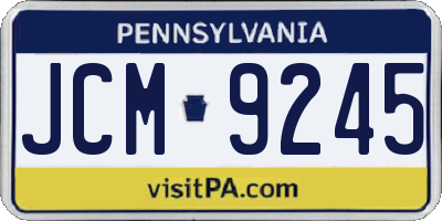 PA license plate JCM9245
