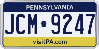 PA license plate JCM9247