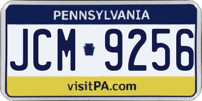 PA license plate JCM9256
