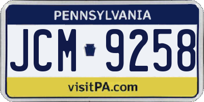 PA license plate JCM9258