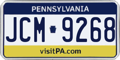 PA license plate JCM9268