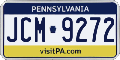 PA license plate JCM9272