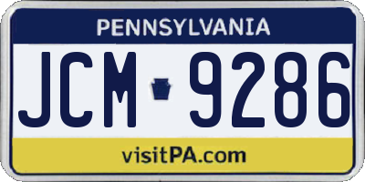PA license plate JCM9286