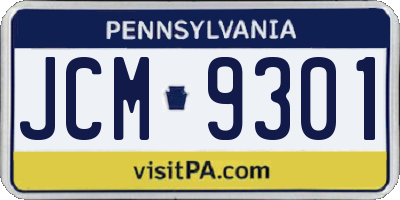 PA license plate JCM9301