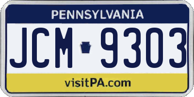 PA license plate JCM9303