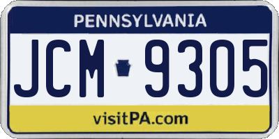 PA license plate JCM9305