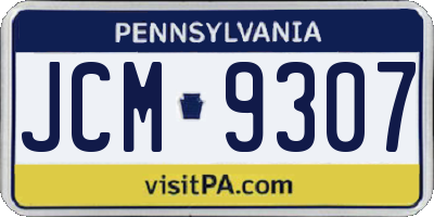 PA license plate JCM9307