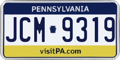 PA license plate JCM9319