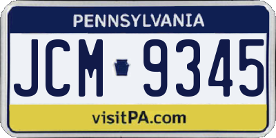 PA license plate JCM9345
