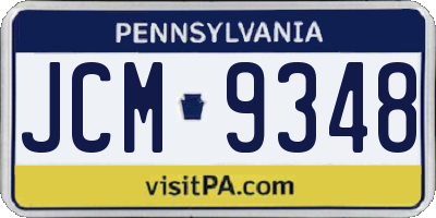 PA license plate JCM9348