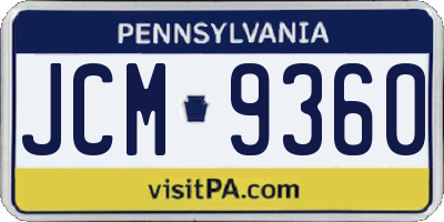 PA license plate JCM9360