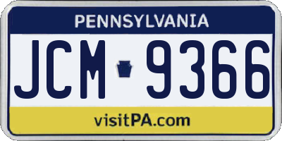PA license plate JCM9366