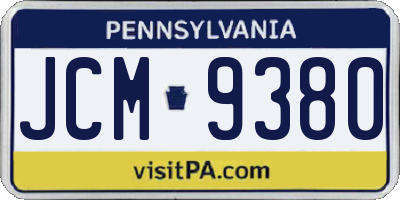 PA license plate JCM9380