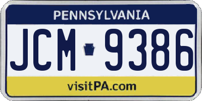 PA license plate JCM9386