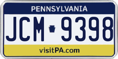PA license plate JCM9398