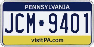 PA license plate JCM9401