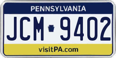PA license plate JCM9402